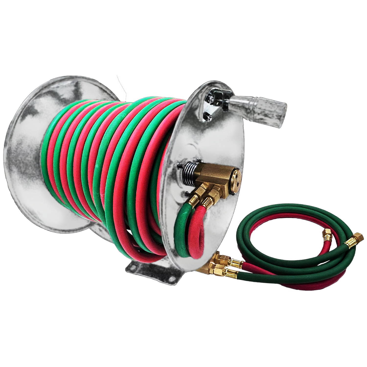 thumbnail image 2 of PowerWeld RHR50 Retractable Twin Welding Hose Reel - 50 Ft 1/4" Neoprene Hose For Oxygen & Fuel Gases 2 of 10